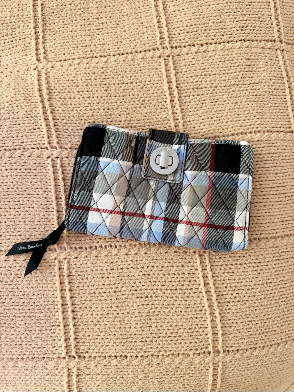 Vera Bradley Plaid Quilted Turnlock Wallet NWOT